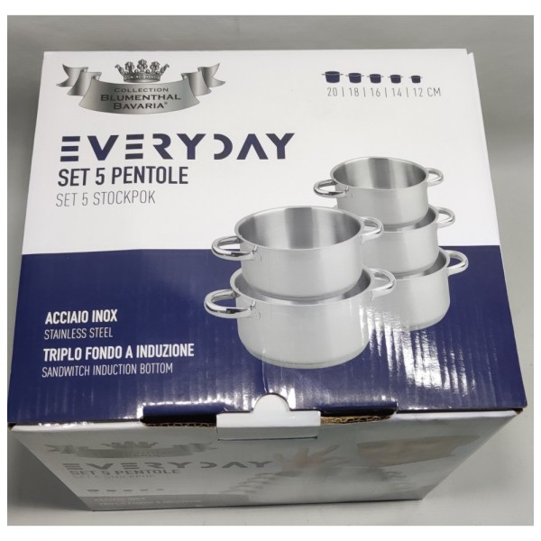 SET 5 PENTOLE INOX BLUMENTHAL BAVARIA
